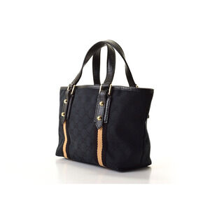 Gucci black charm GG canvas handbag